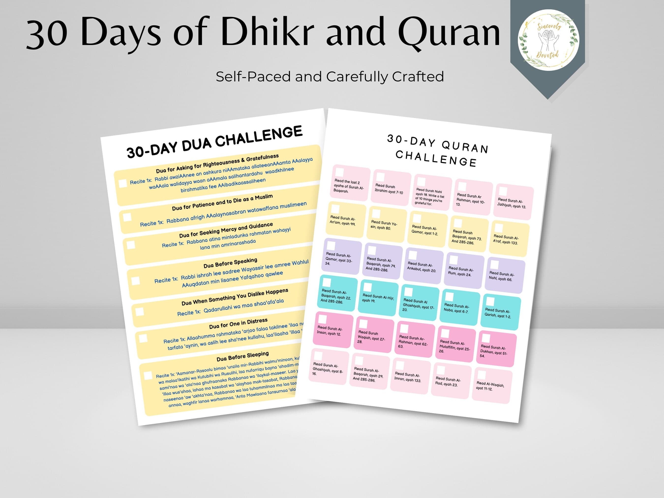 30-Day Quran Challenge: Dua & Dhikr Tracker (Digital Download) - image 5