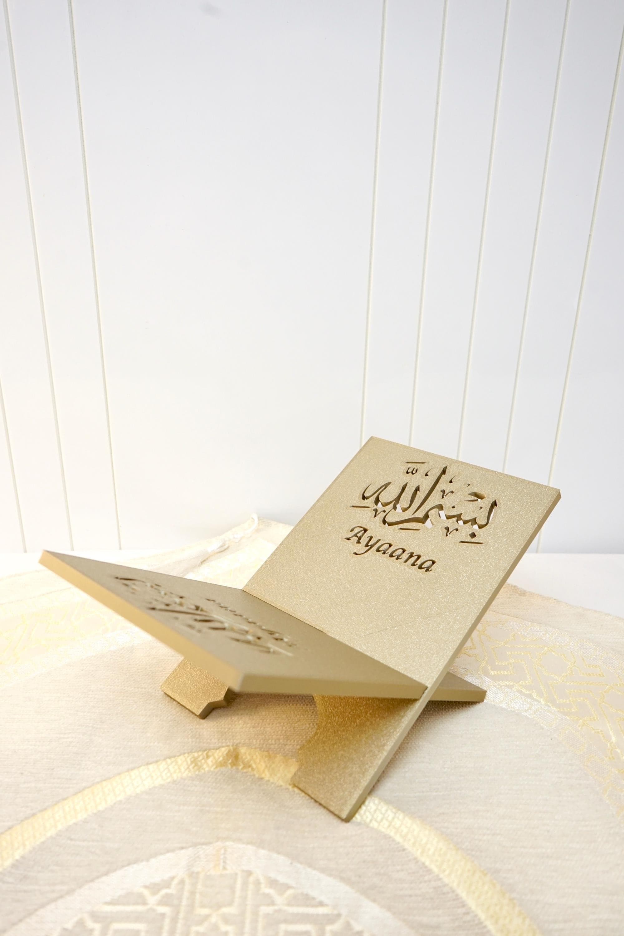Bismillah Quran Stand – Personalised Islamic Rehal – 3D Printed Muslim Gift – Ramadan & Eid Home Decor | Bismillah Mid Design