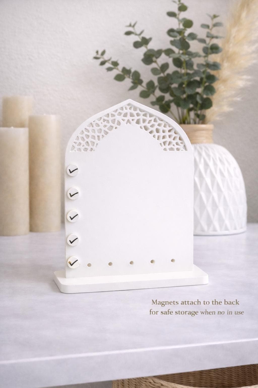 Ramadan Day and Prayer Tracker | Ramadan Decor | Reusable Islamic Home Décor with Magnetic Prayer Markers - image 4