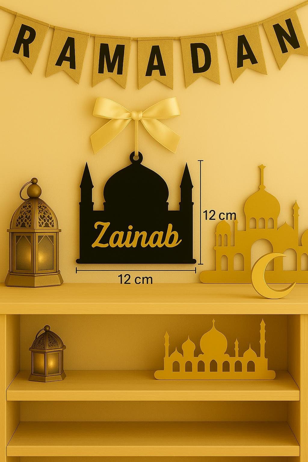 Personalised Mosque Ornament • Islamic Name Decor • Ramadan Decoration • Eid Gift • Custom Muslim Home Decor • Ramadan Tree Ornament - image 4