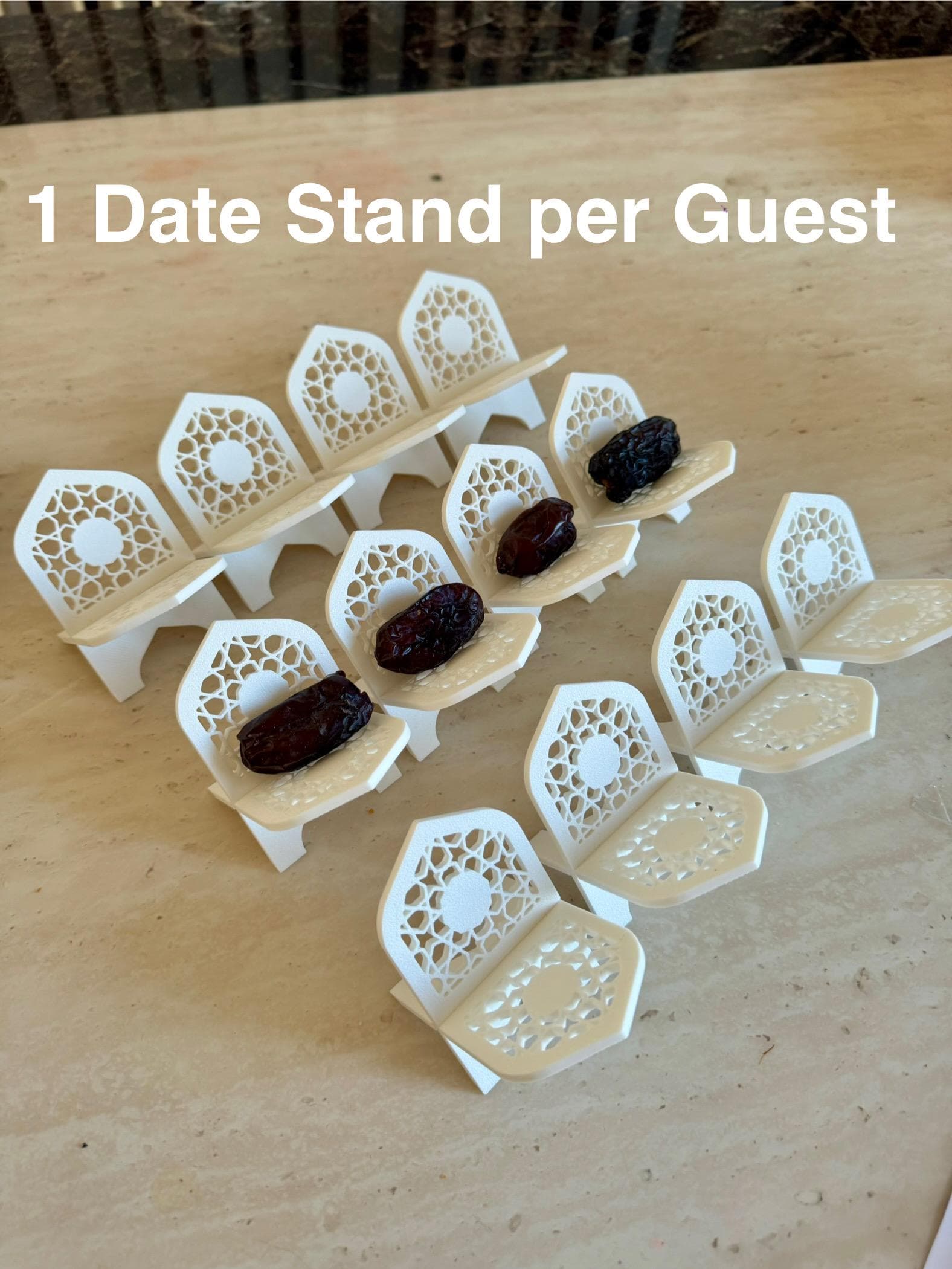 Ramadan Date Stand – 1 per Guest | Geo Pointed Arch Islamic Iftar Table Decor