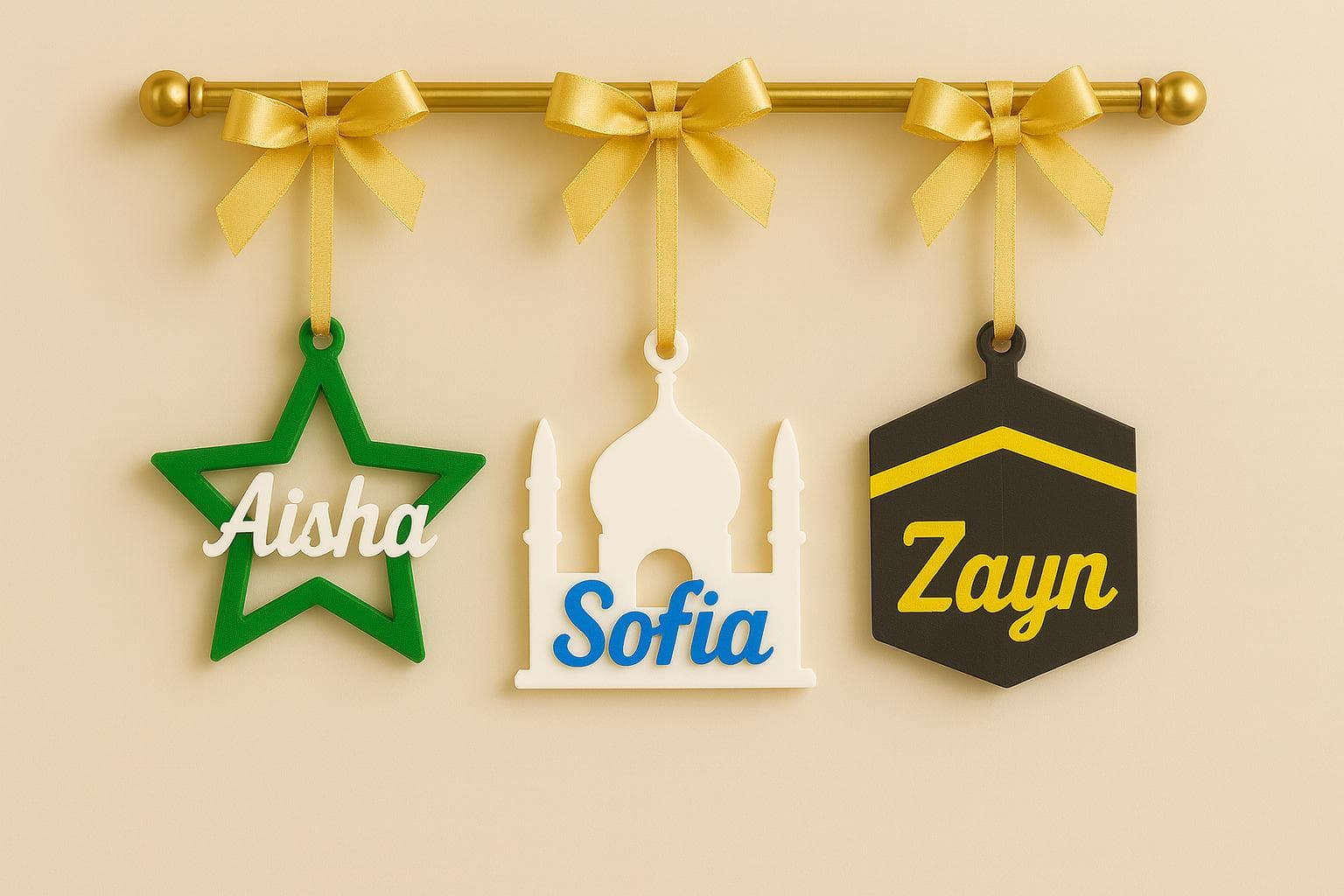 Personalised Ramadan Name Ornament | Custom Islamic Decor | Eid Gift | Ramadan Tree Ornament