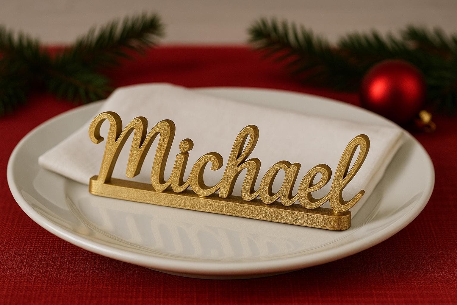 Custom 3D Printed Name Place Cards – Christmas Table Decor – Holiday Hosting – Personalised Name Sign – Stocking Tag – Xmas Table Setting