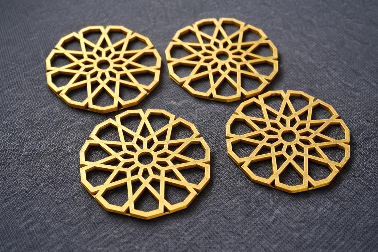Geometric Coasters | Ramadan Decor | Islamic Moroccan Pattern | 3D Printed Luxury Table Decor | Modern Muslim Home Gift - image 4