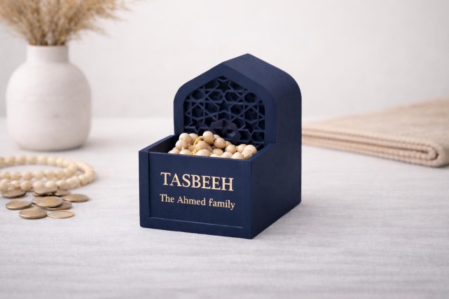 Personalised Tasbeeh Holder | Islamic Prayer Beads Storage Box | Modern Muslim Home Decor | Ramadan & Eid Gift - image 5