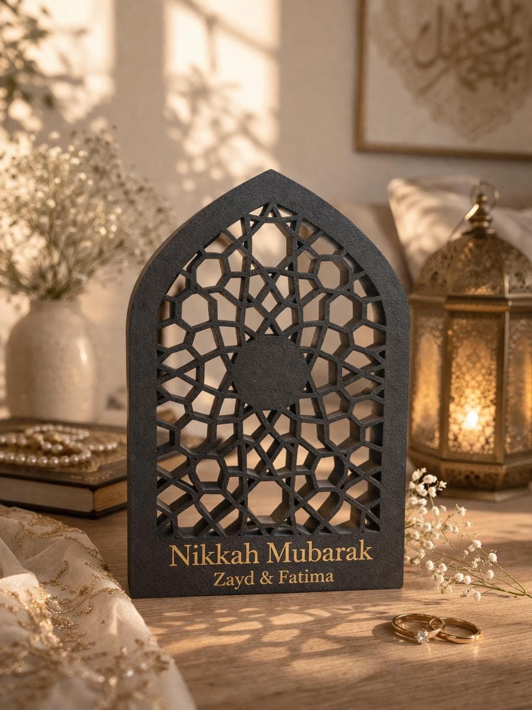 Personalised Islamic Arch Decor | Nikkah Mubarak Sign | Hajj Umrah Mubarak Gift | Muslim Wedding Gift | Custom Family Name Decor