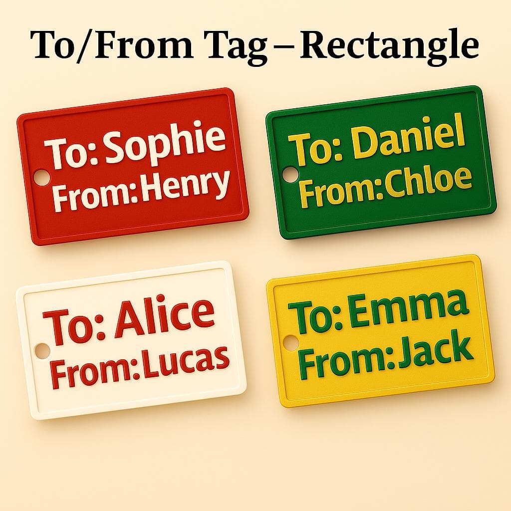 Personalised 3D Printed Gift Tags | Custom To/From Tags | Christmas Gift Labels | Name Tags for Presents | Reusable Gift Tags