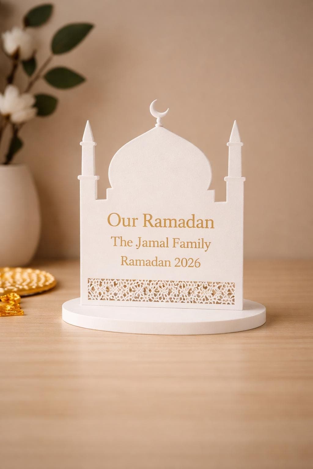 Our Ramadan Family Mosque Plaque | Personalised Islamic Home Decor | 3D Printed Ramadan Decoration | Eid Gift - image 4