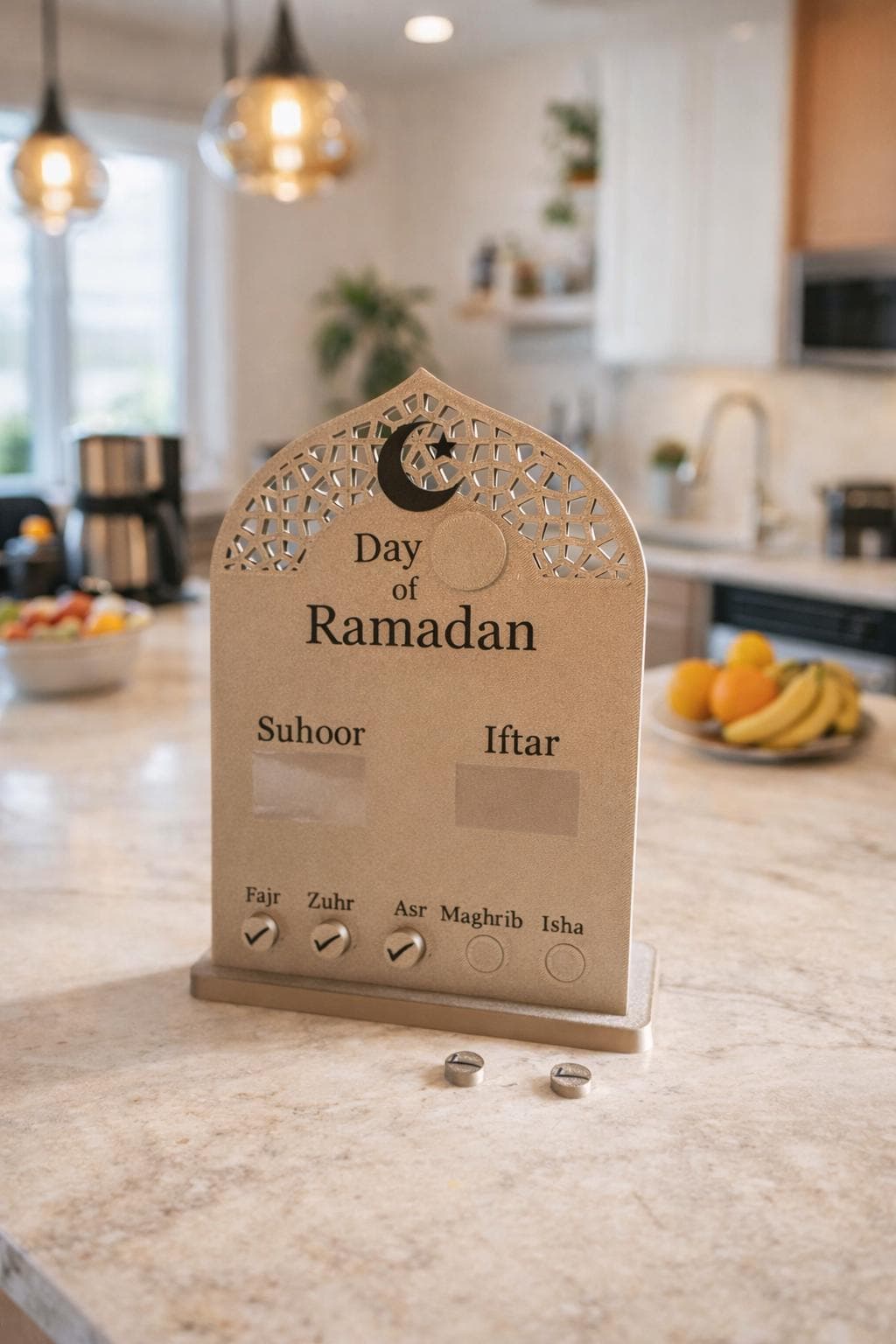Ramadan Day and Prayer Tracker | Reusable Islamic Home Décor with Magnetic Prayer Markers | Ramadan & Eid Gift