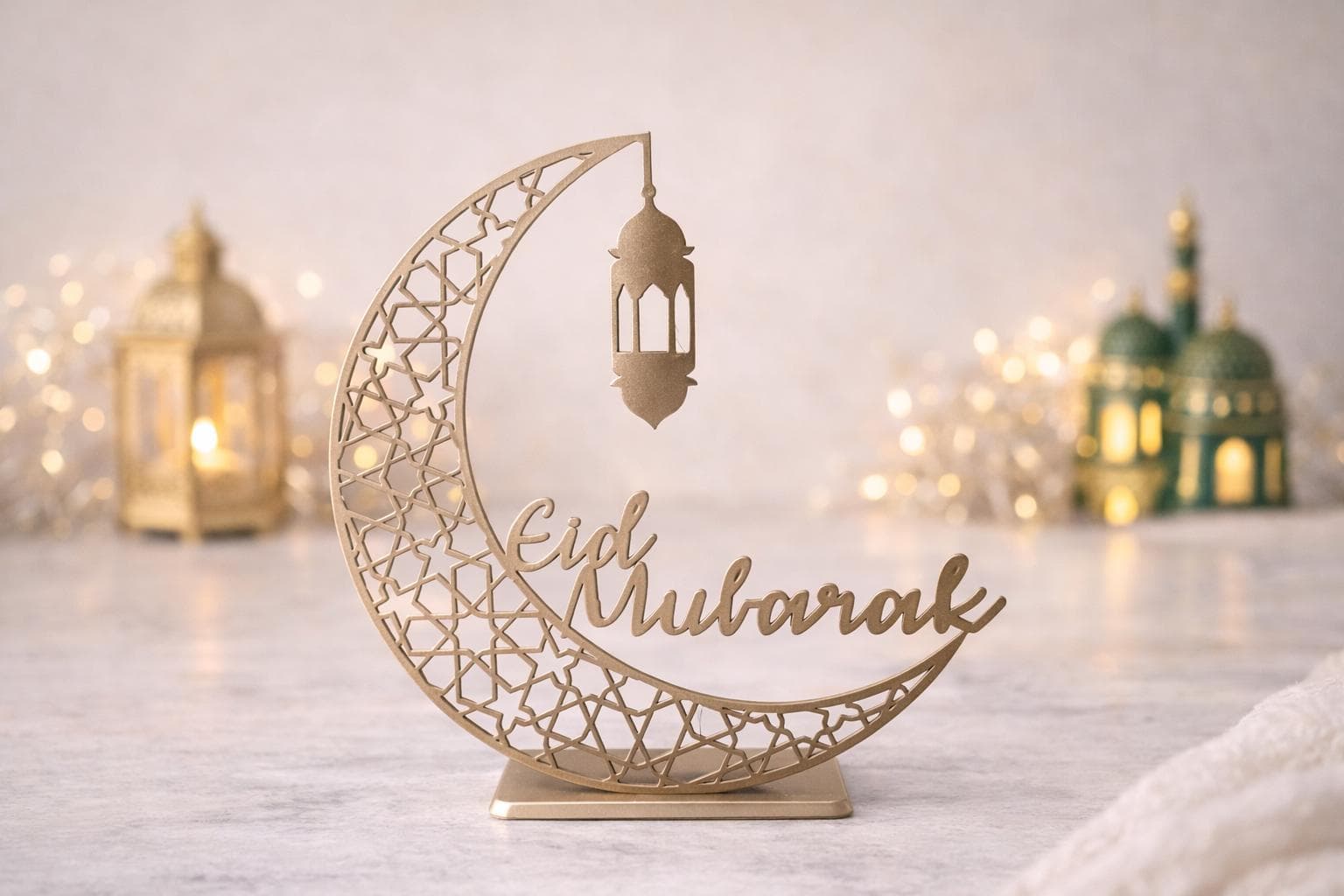 Eid Mubarak Table Decoration – 3D Printed Islamic Centerpiece | Customizable Eid or Ramadan Gift