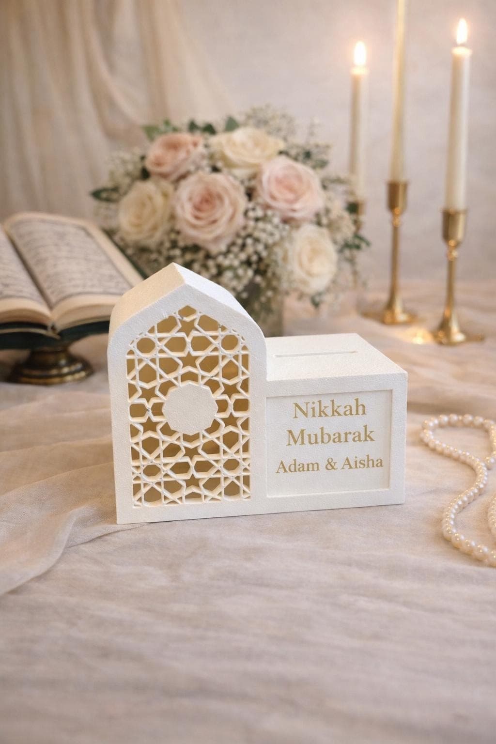 Personalised Sadaqah Box | Hajj Mubarak Gift | Islamic Charity Box | Nikkah Gift | Aqiqah Gift | Muslim Home Decor | Money Box - image 3