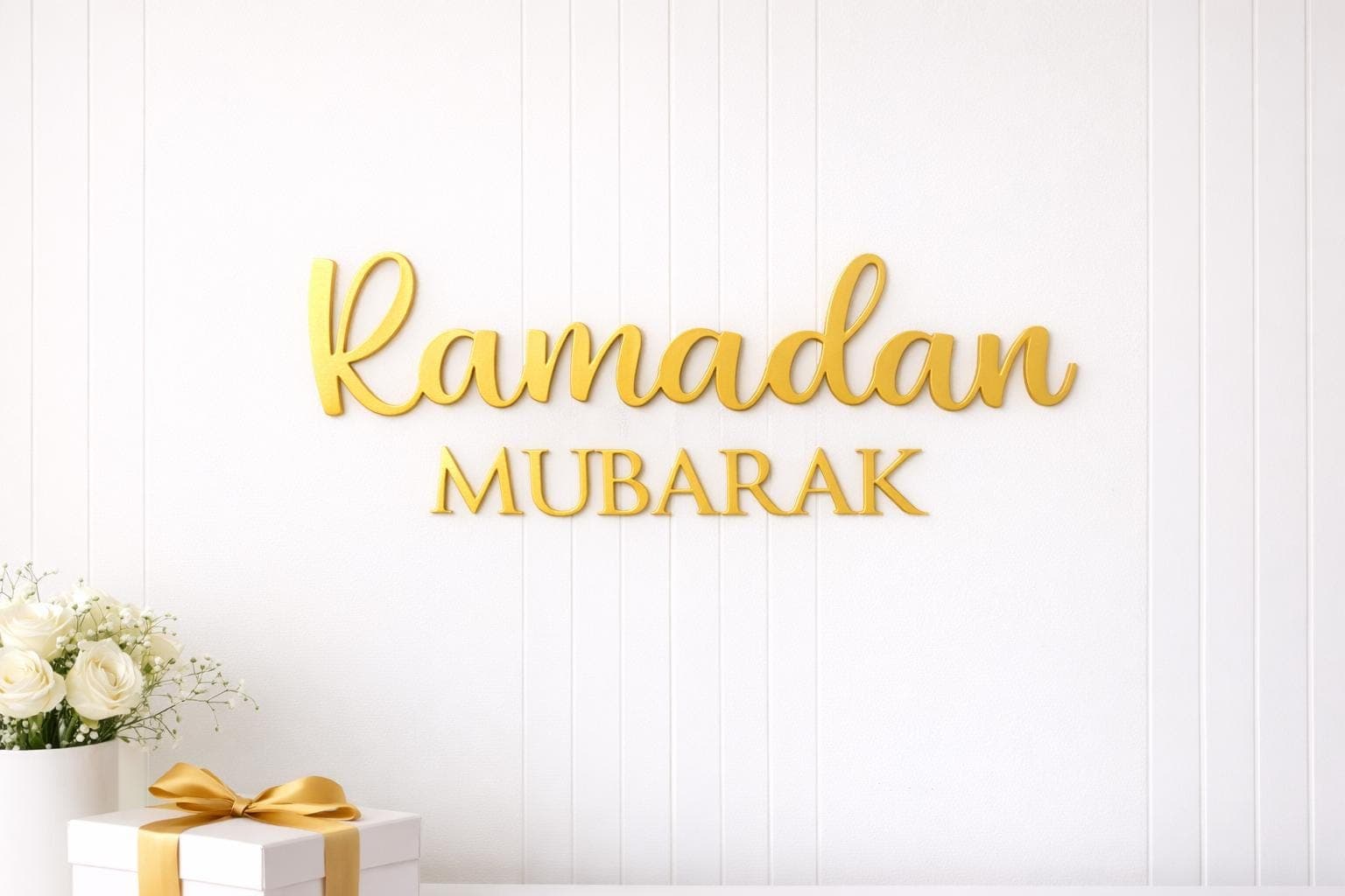 Ramadan Mubarak Wall Sign | 3D Islamic Wall Art | Ramadan Decor | Eid Gift | Modern Islamic Home DƩcor