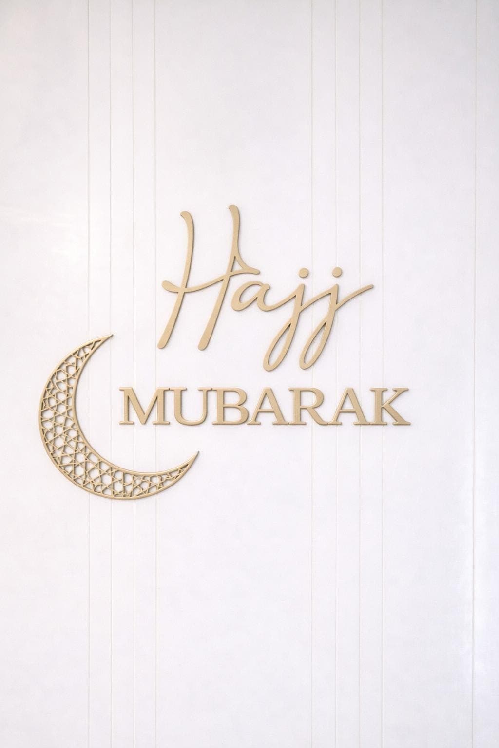 Hajj Mubarak Wall Sign | Islamic Home Decor | Hajj Decoration | Eid Ramadan Decor | Crescent Moon Wall Art - image 3