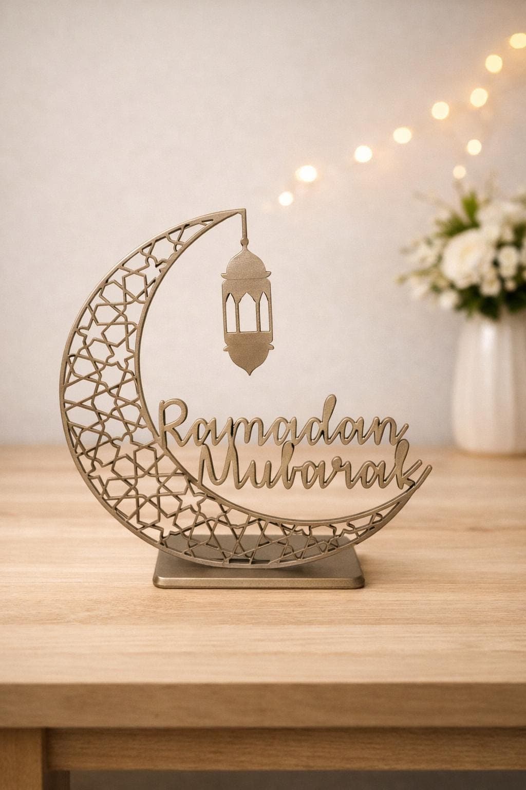 Ramadan Mubarak Table Decoration | Islamic Crescent Moon Centerpiece | Eid Ramadan Decor | 3D Printed Ramadan Gift | Muslim Home Decor