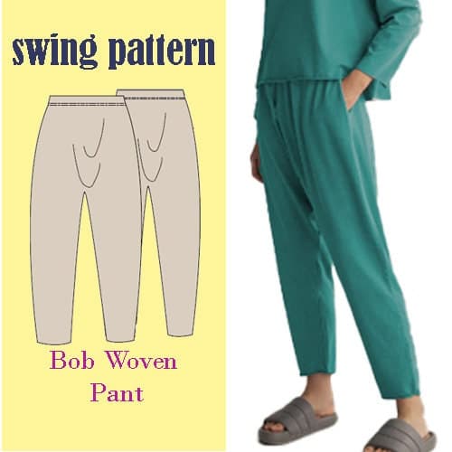 Bob Woven Pant XS-S-M-L-XL- PDF pattern for printing at home - Instant Download pdfA4-pdfA0