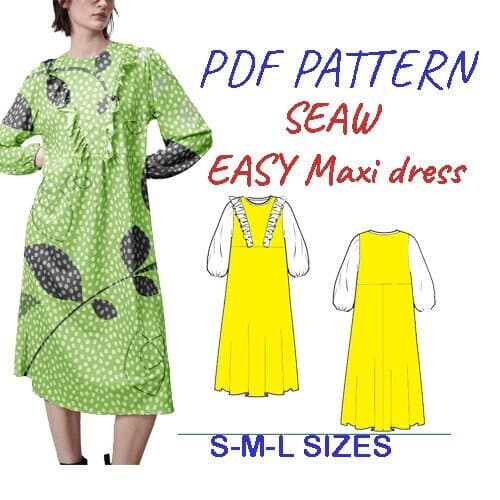 Patron de couture robe femme Pdf/ une robe Maxi Circle Skirt sizes S-M-L/robe d'été