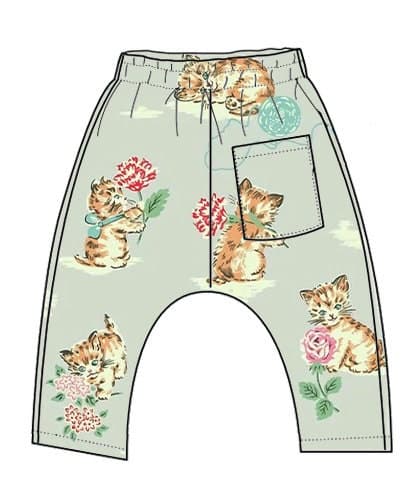 PDF baby GIRLS harem pants sewing pattern, these are cute and comfortable baggy pants//Pantalon sarouel // 7 sizes printable - image 4
