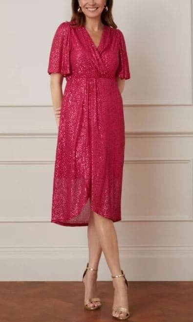Sequin Twist Wrap Dress pdf sewing pattern/ocassion sequin knotted dress , formalwear above the ankle dress, prom dress /sizes 8---20 uk - image 3