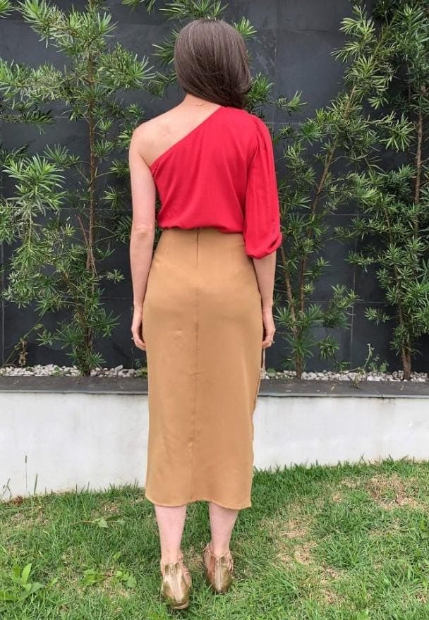 Patron de couture PDF Jupe taille haute tendance fendue pour femme/Jupe midi drapée sur le devant/5 Tailles /XS-S-M-L-XL/Type Jupes Femmes - image 4