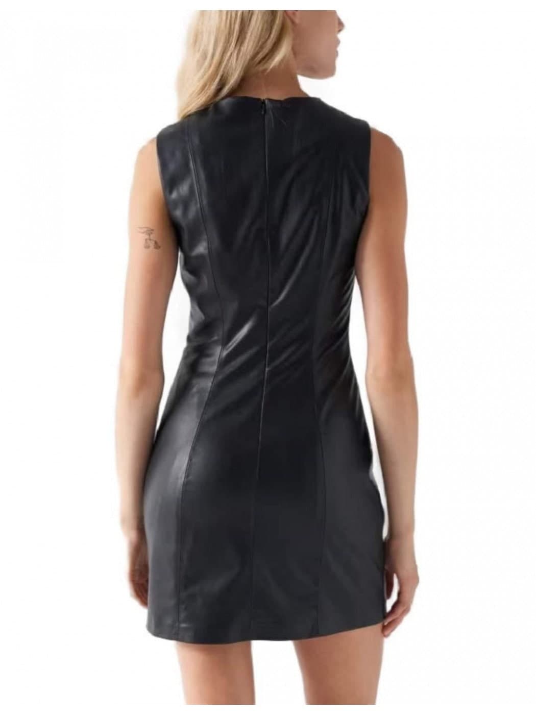 Women mini leather effect dress pdf swing pattern easy busy dress Sizes:xs-s-m-l-xl - image 4