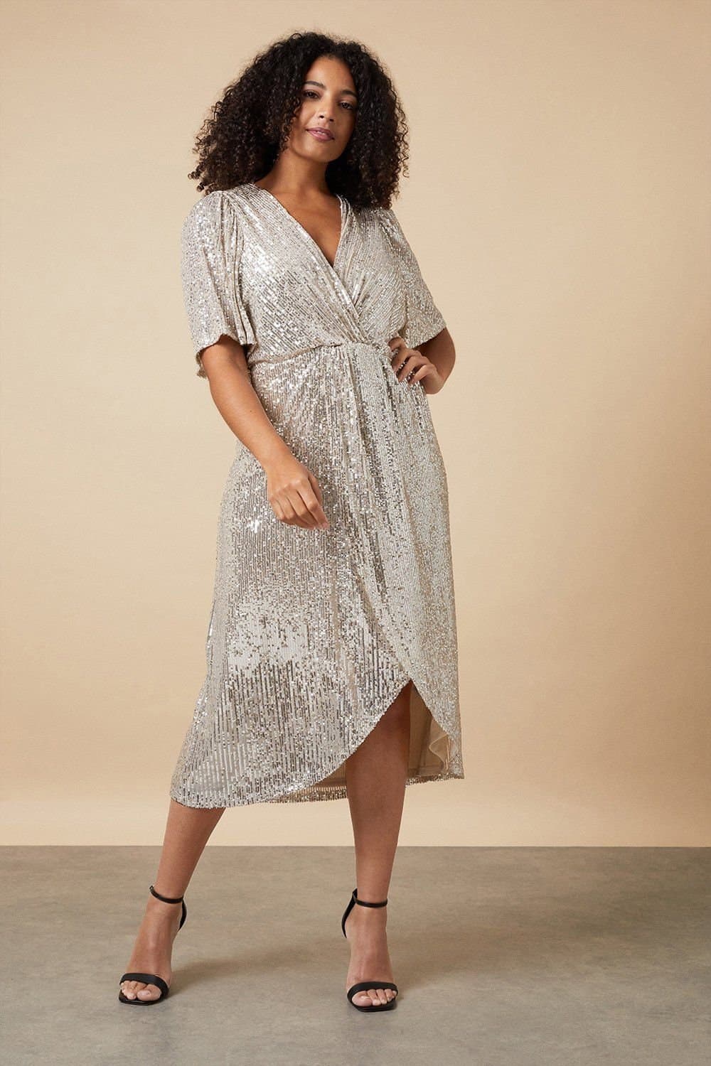 Sequin Twist Wrap Dress pdf sewing pattern/ocassion sequin knotted dress , formalwear above the ankle dress, prom dress /sizes 8---20 uk - image 5
