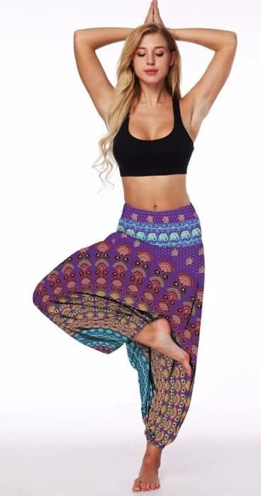 PDF swing pattern Peacock Tail smocked Harem Pants for Women, Low Crotch Yoga Clothes Aladdin Boho Loungewear, Gypsy Pants,Jumpsuits, - image 3