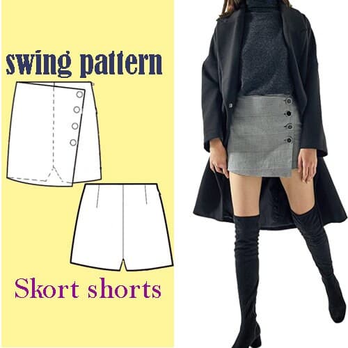 Skort shorts Digital PDF Sewing Pattern // EU  Size 36-38-40 // Instant Download with 3 Printable Sizes