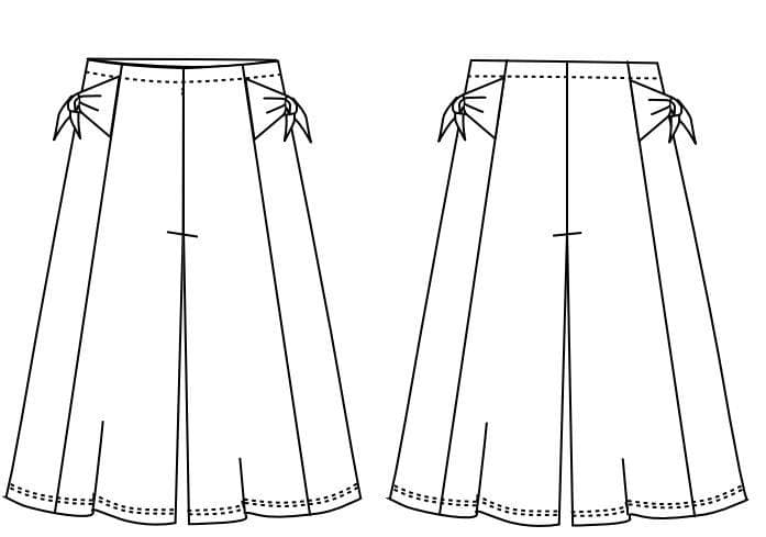 Patron PDF Pantalon Culotte Fille Format A4 & A0 Patron de Couture Téléchargeable- Pantalon Large avec Nœuds (Aucune instruction de couture) - image 5