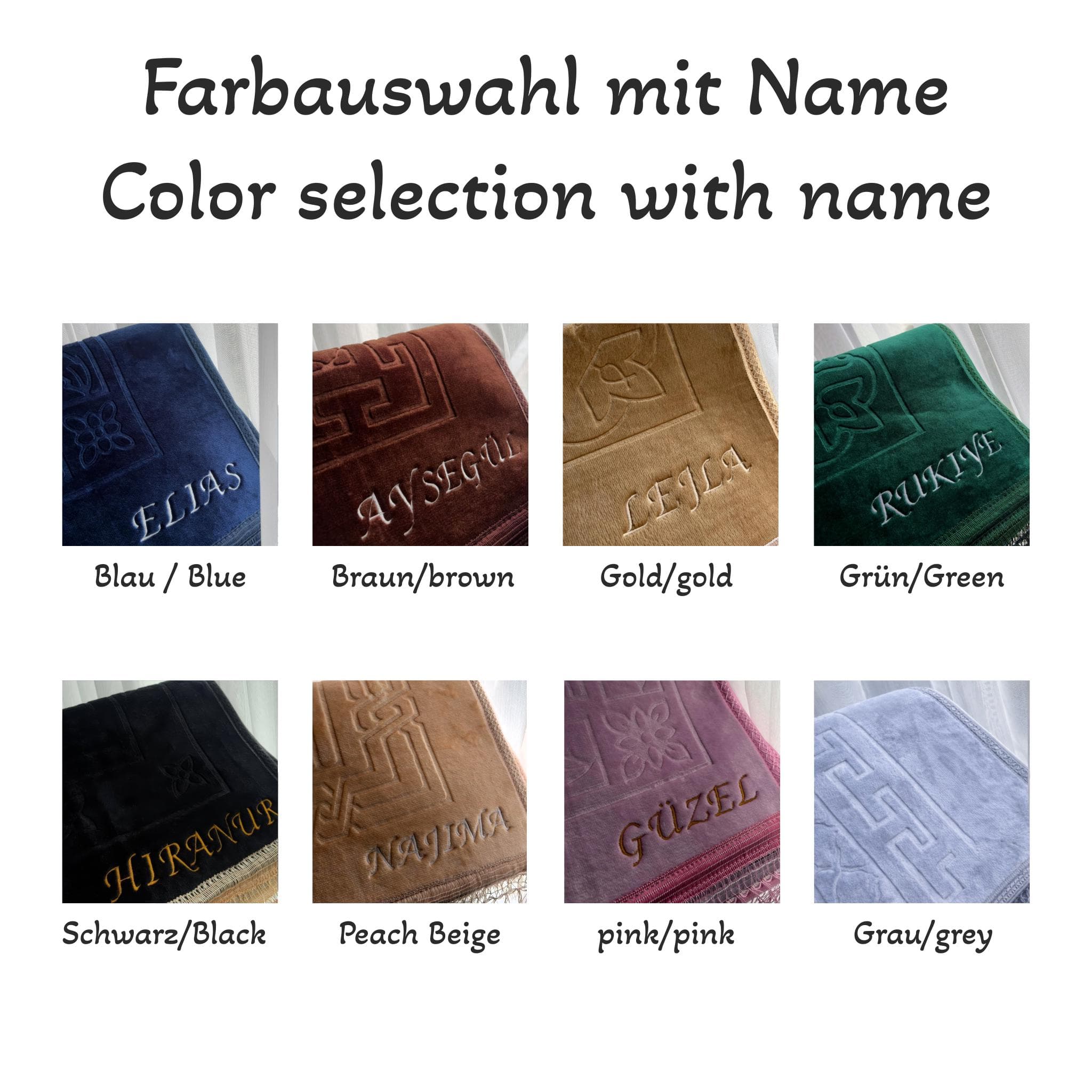 Personalisierter Gebetsteppich mit Namen – Geschenk für Muslime – Islamisches Eid-Geschenk – Ramadan – Kinder & Erwachsene - image 3