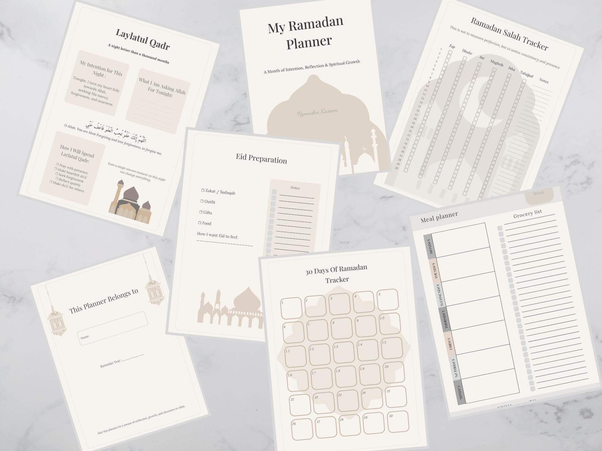 Ramadan Planner for Women | Daily Worship, Dua, Salah Tracker (A4 PDF Instant Download) - image 3