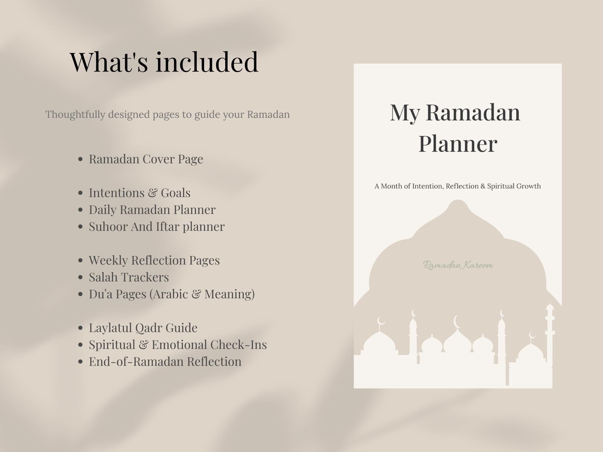Ramadan Planner for Women | Daily Worship, Dua, Salah Tracker (A4 PDF Instant Download) - image 4