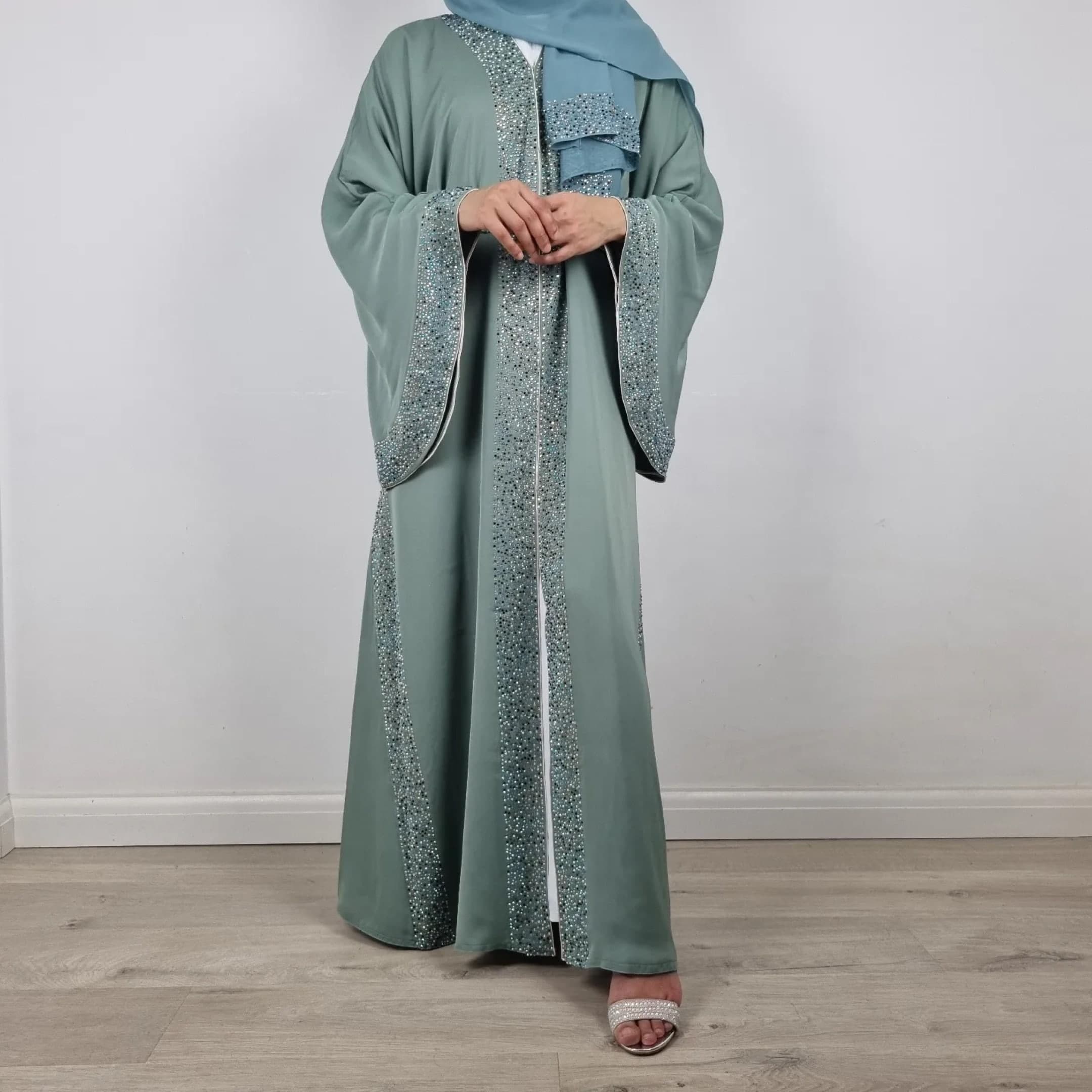 Luxury Bridesmaid Abaya Set with Elegant Dubai Design - Wedding Jilbab Kaftan Moroccan Dress - image 3