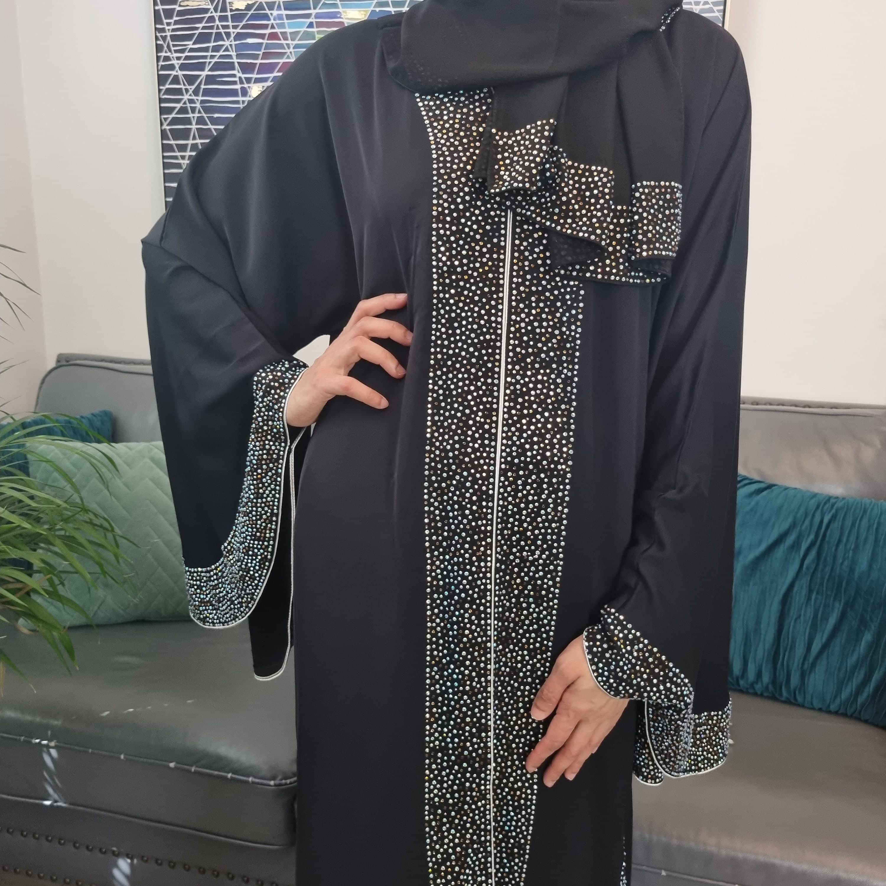 Luxury Bridesmaid Abaya Set with Elegant Dubai Design - Wedding Jilbab Kaftan Moroccan Dress - image 5