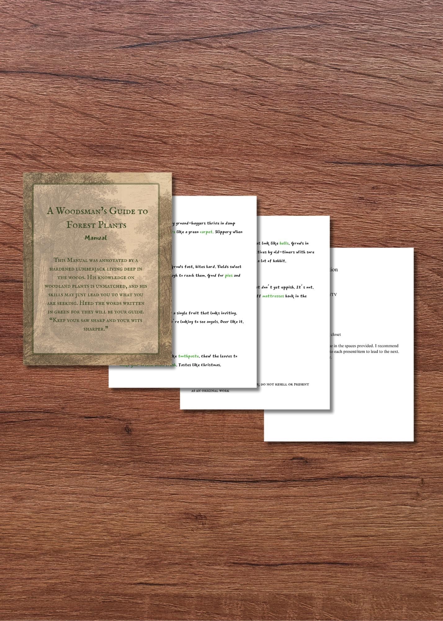 Scavenger Hunt Clues - Lumberjack Manual (PDF Download)