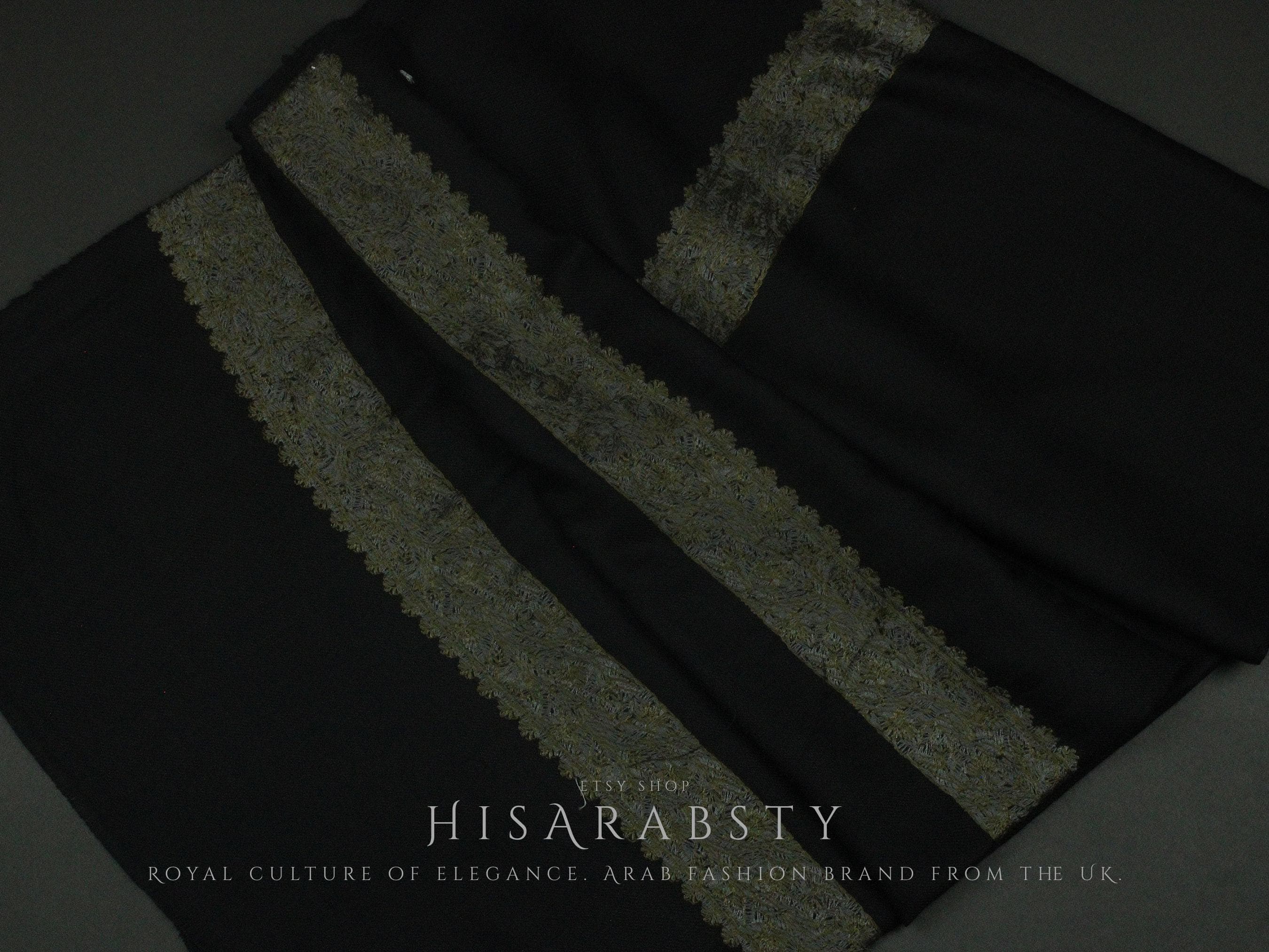 Rare Black Authentic Yemeni Shemagh Embroidered Scarf Amazing Keffiyeh Imamah Turban Eid Outfit Islamic Attire Gift Ghutra Headwear AR227 - image 3