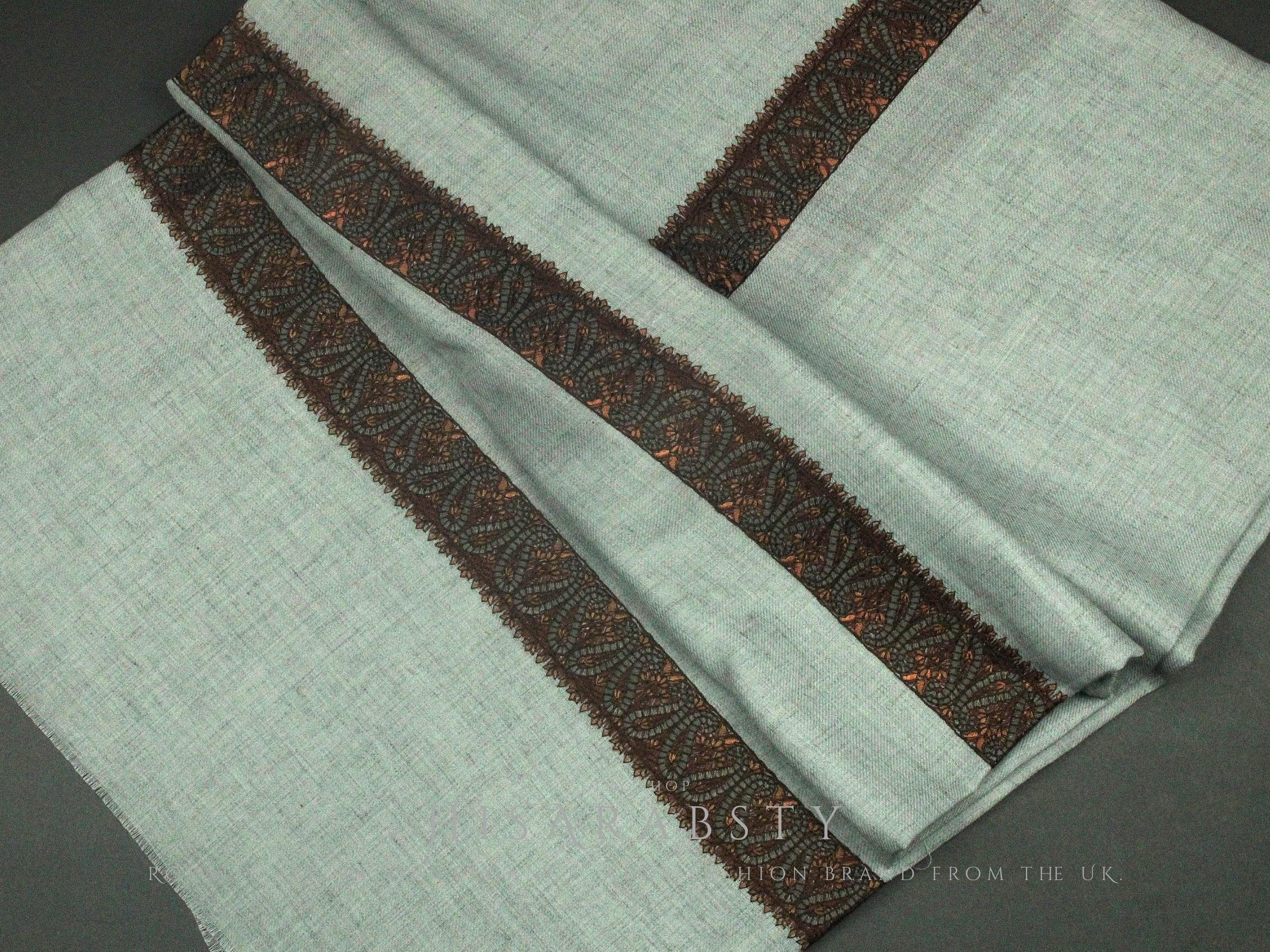 Rare Grey Authentic Yemeni Shemagh Embroidered Scarf Premium Keffiyeh Imamah Turban Beautiful Islamic Attire Gift Ghutra Modest Wear AR221 - image 3