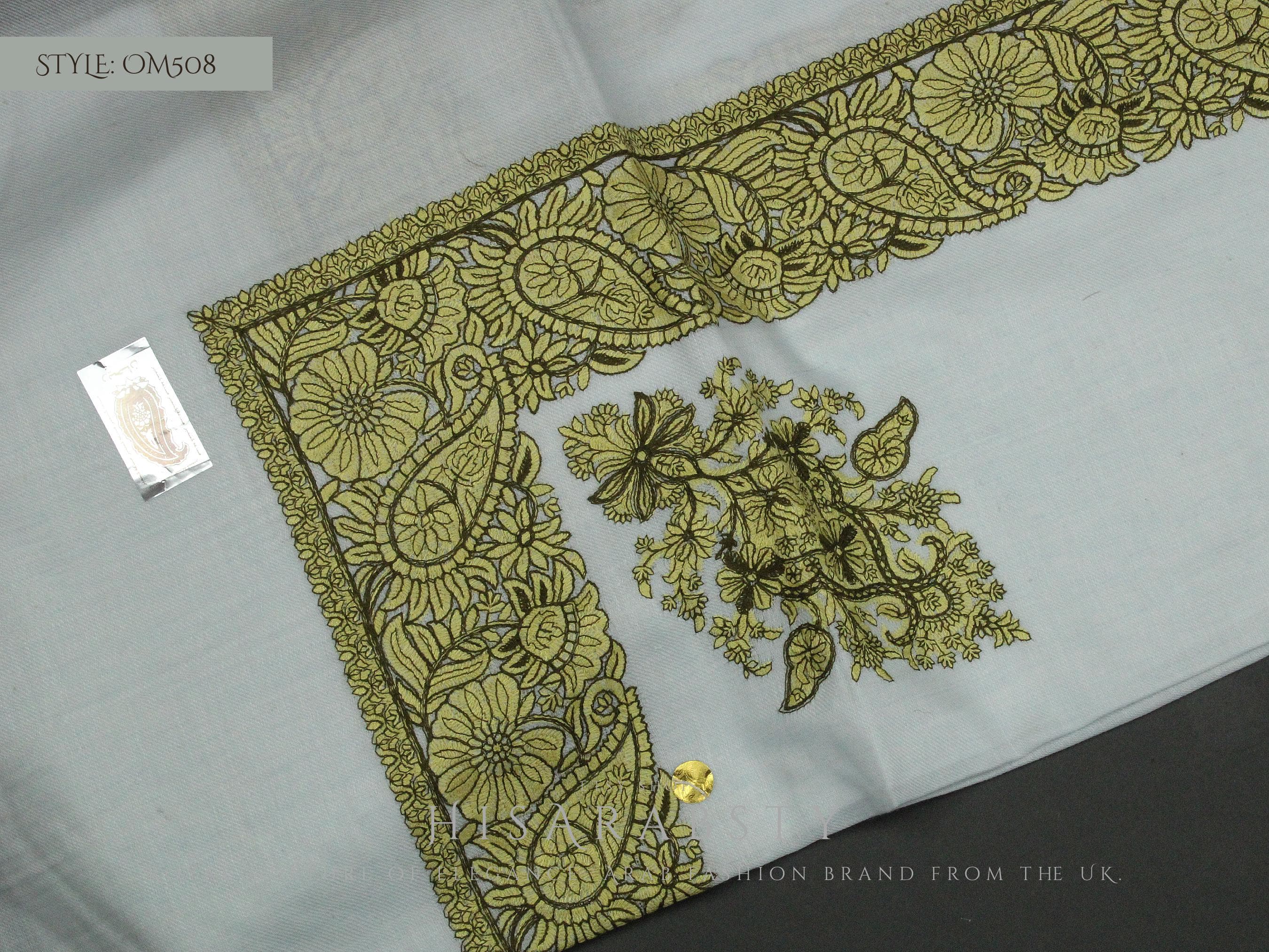 Rare Light Mint Colour Royal Omani Massar Embroidered Scarf Amazing Keffiyeh Imamah Ghutra Arab Men Unique Scarves Perfect Gift Eid Wear