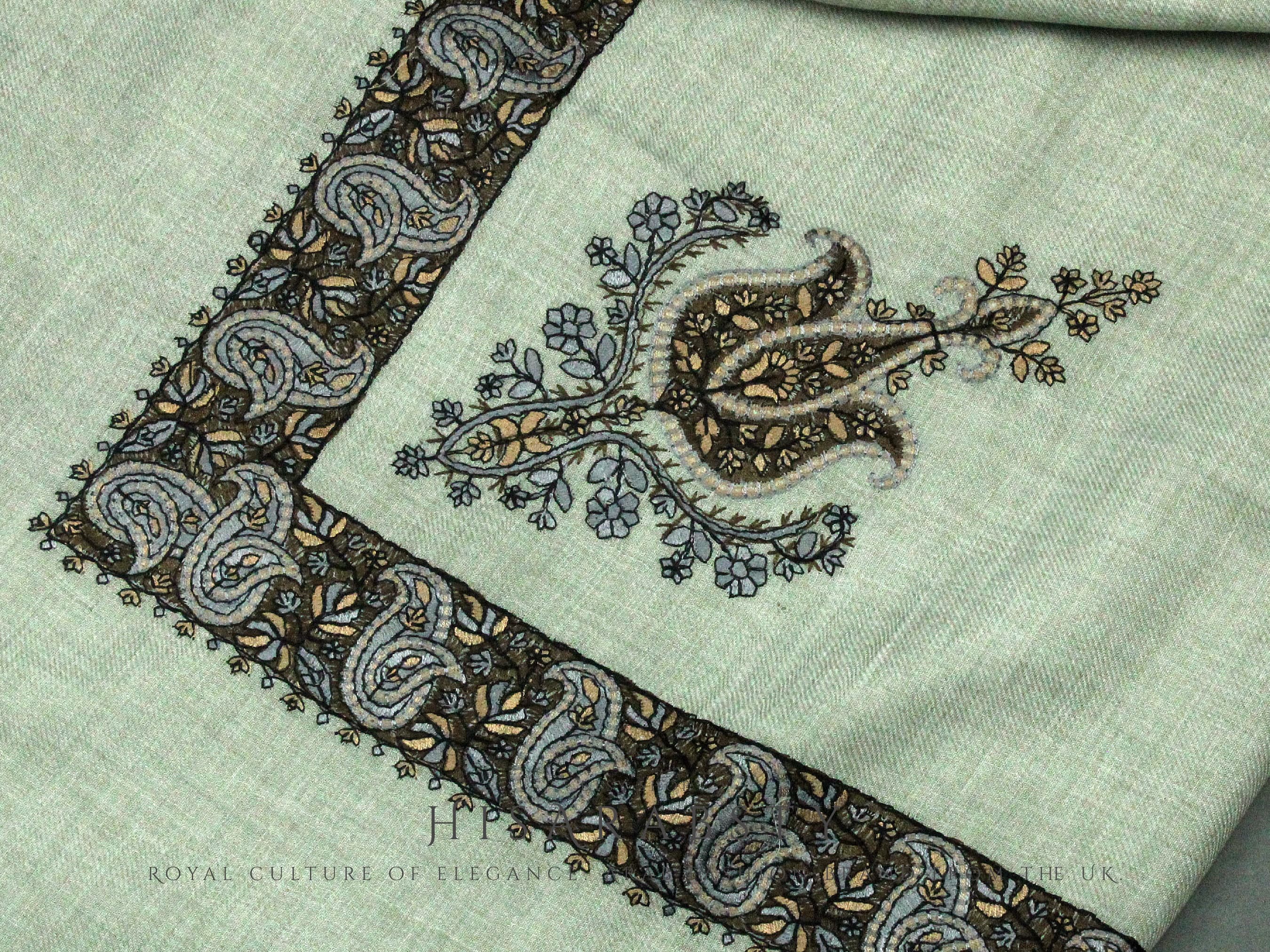 Rare Grey Authentic Yemeni Shemagh Embroidered Scarf Amazing Keffiyeh Imamah Turban Eid Outfit Islamic Attire Gift Ghutra Headwear AR101 - image 3