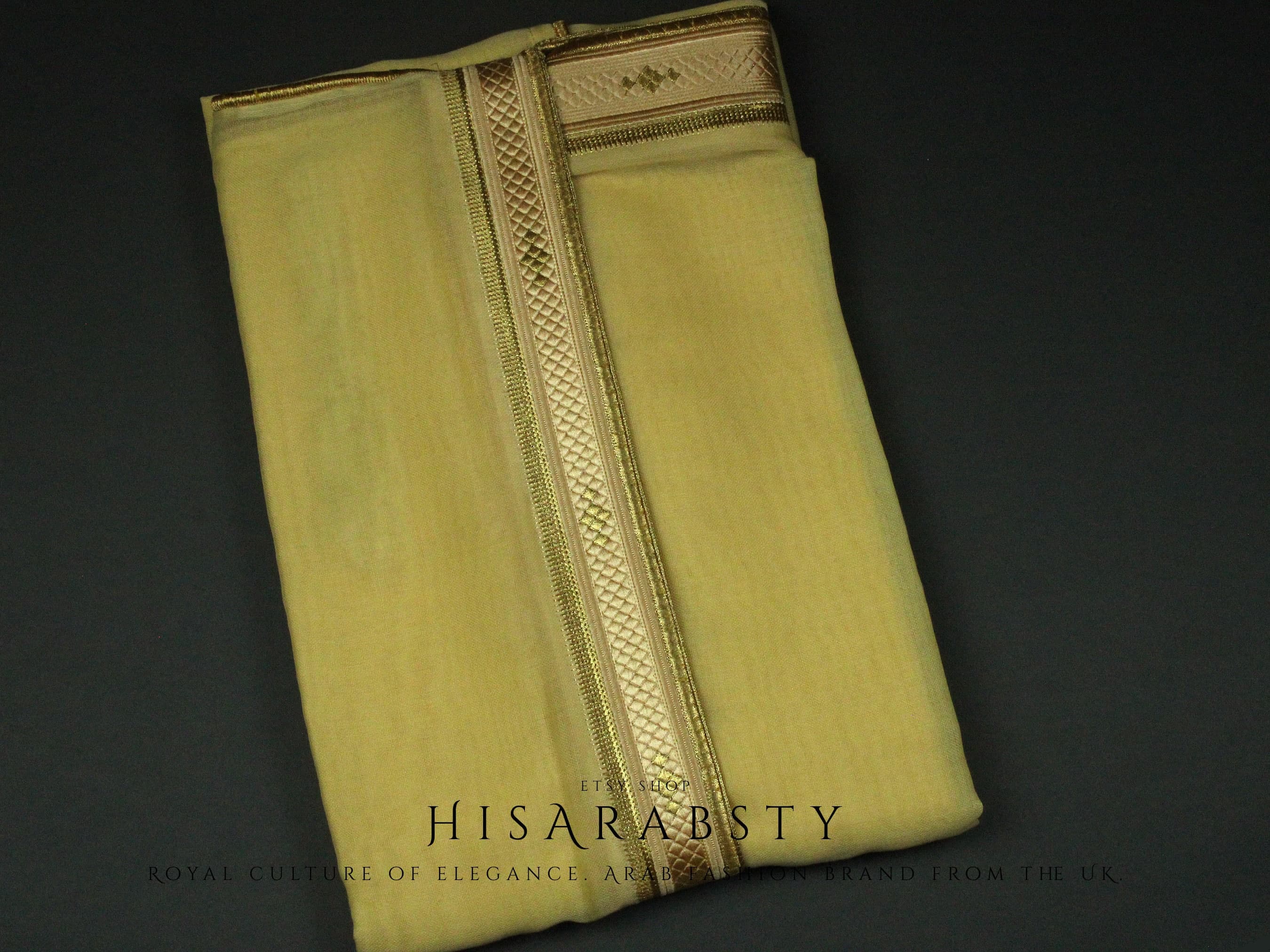 Rare Authentic Light Golden Bisht Premium Khaliji Men Cloak Embroidery Perfect for Formal Event celebration Mishla ʿAbāʾas Garment Arab AR62