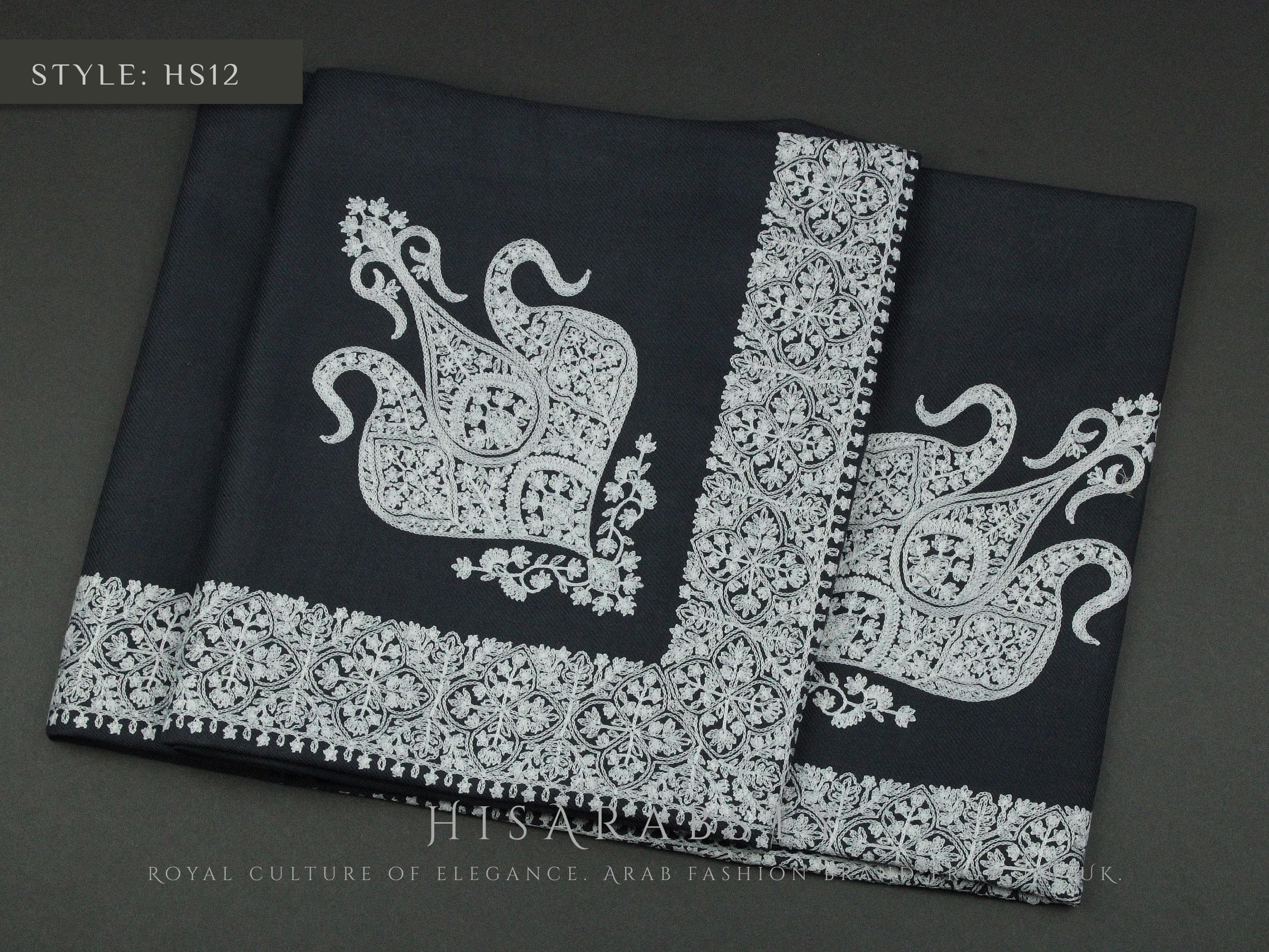 Rare Charcoal Colour Authentic Yemeni Shemagh Embroidered Scarf Amazing Keffiyeh Imamah Turban Outfit Islamic Attire Gift Ghutra Headwear - image 3