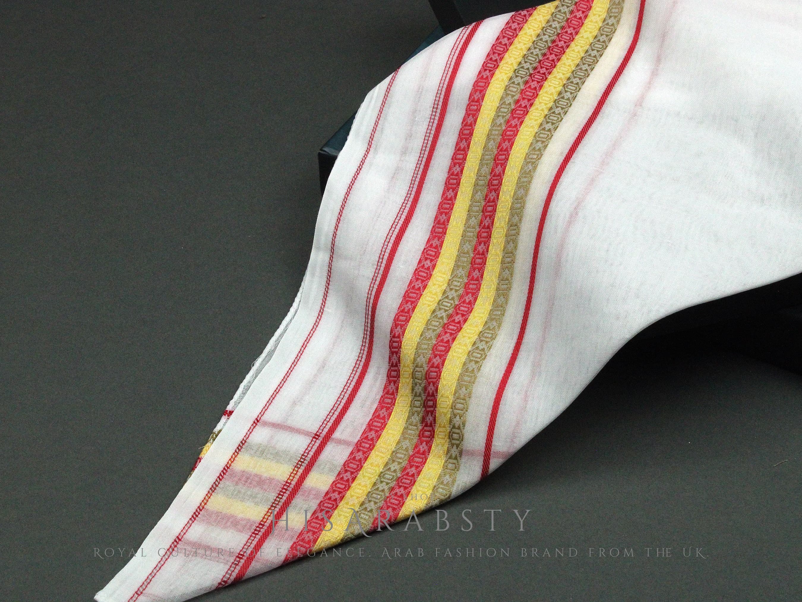 Premium White Embroidered Emirati Qatari Ghutra Authentic Scarf Rare Shemagh Soft Keffiyeh Imamah Voile Yashmagh Fancy Headware Arabian AR37