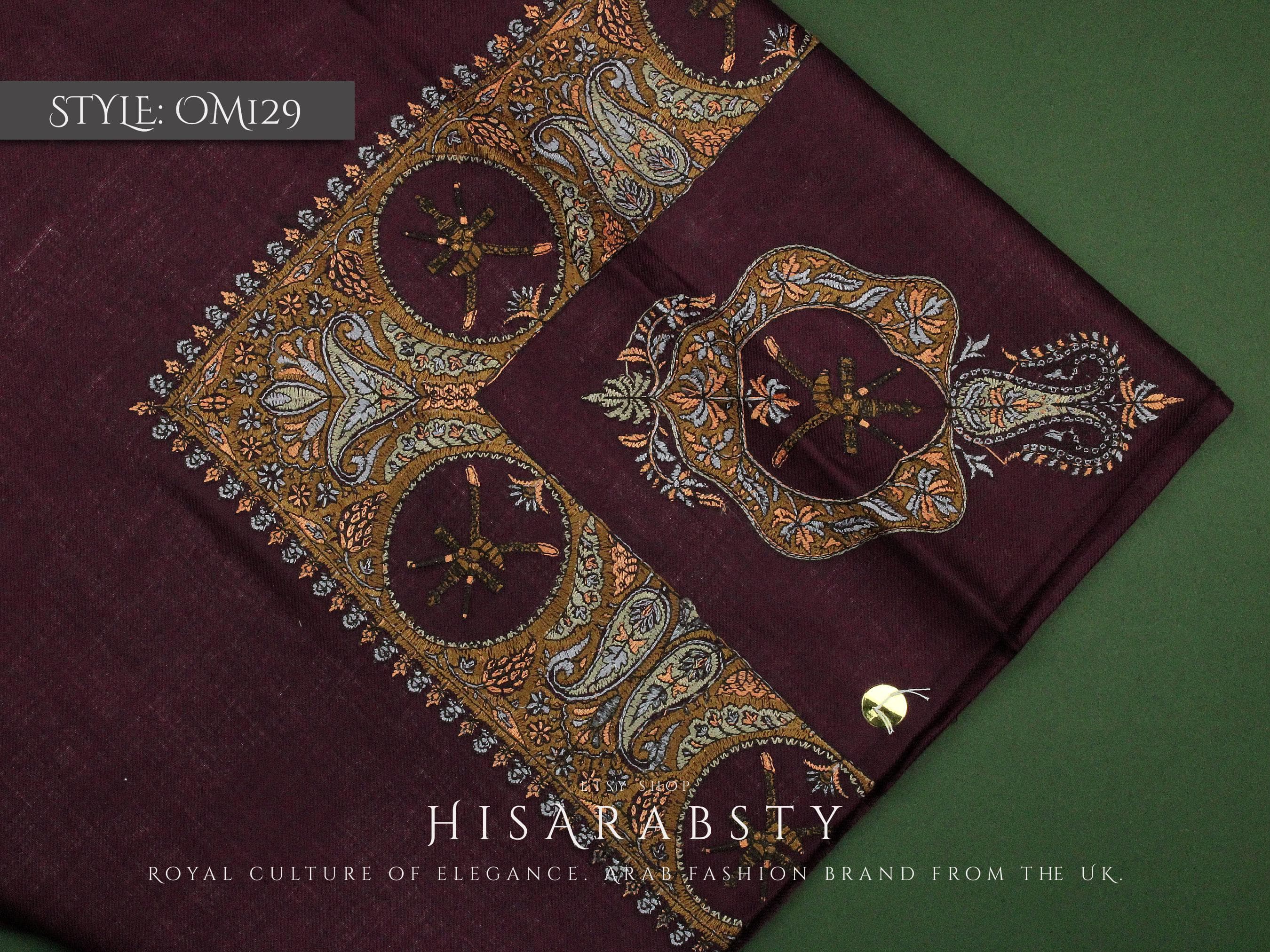 Rare Maroon Colour Authentic Omani Massar Embroidered National Scarf Amazing Keffiyeh Imamah Ghutra Arab Men Unique Scarves Perfect Gift - image 4