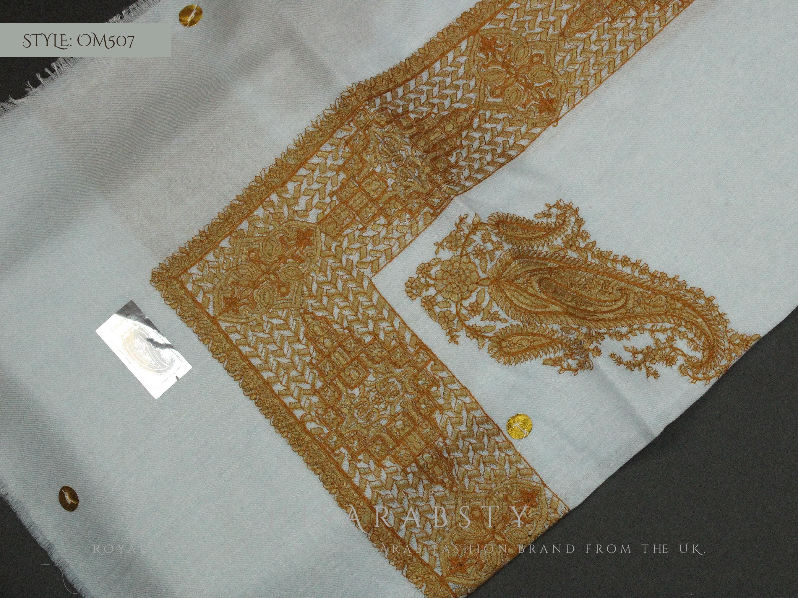 Rare Light Mint Colour Royal Omani Massar Embroidered Scarf Amazing Keffiyeh Imamah Ghutra Arab Men Unique Scarves Perfect Gift Eid Wear - image 4