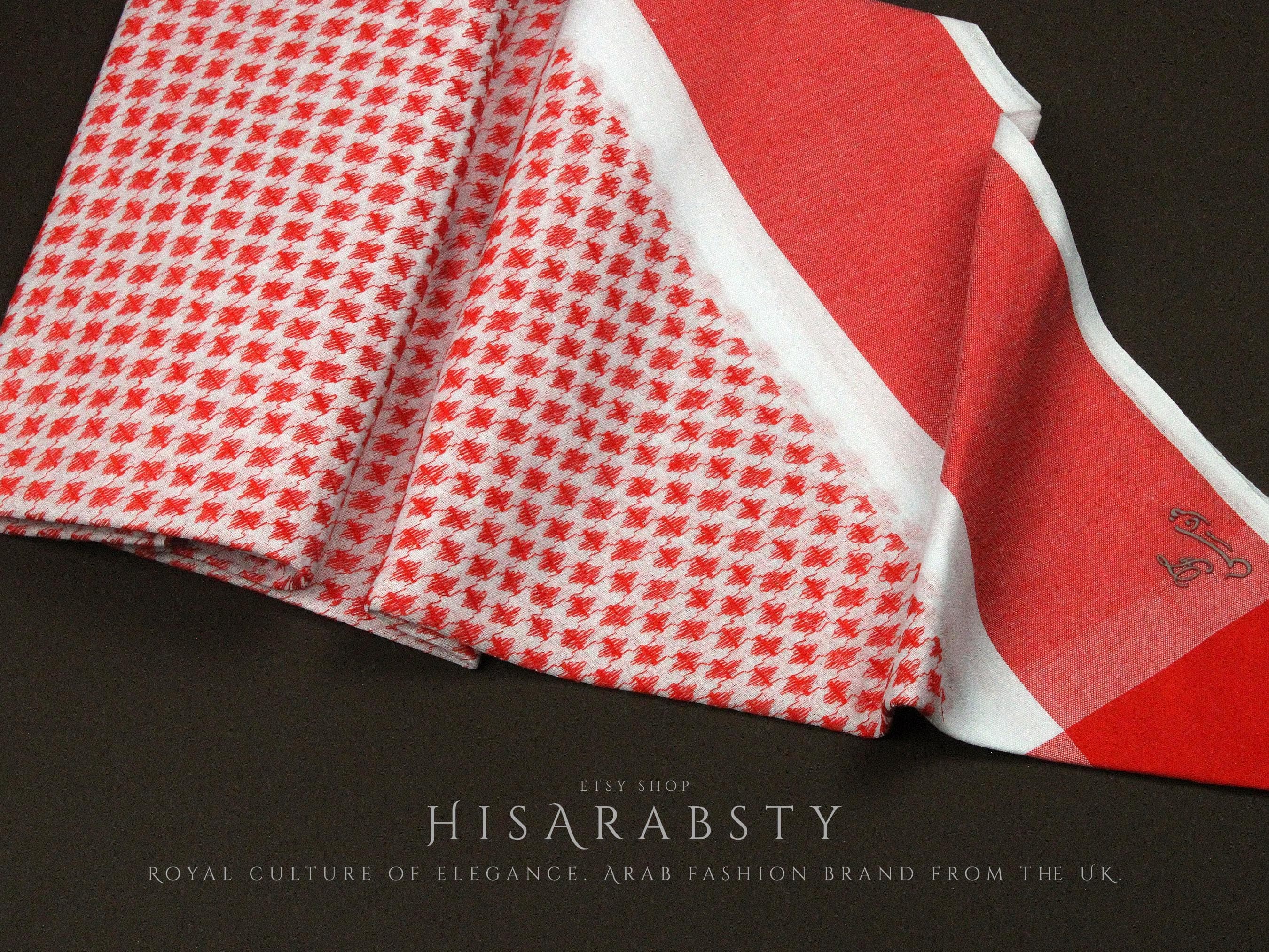 Unique Superior Quality Shemagh White and Red Keffiyeh Original Arabian Scarf Saudi Arabian Imamah Islamic Arabi Attire Ghutra Outfit Soft - image 3