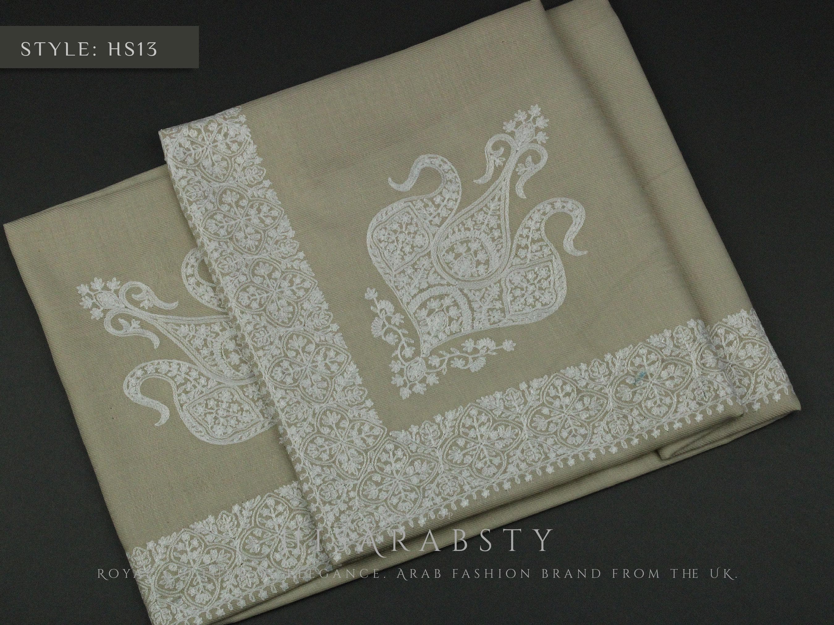 Rare Beige Authentic Yemeni Shemagh Embroidered Scarf Amazing Keffiyeh Imamah Turban Modest Outfit Islamic Attire Ghutra Headwear - image 4