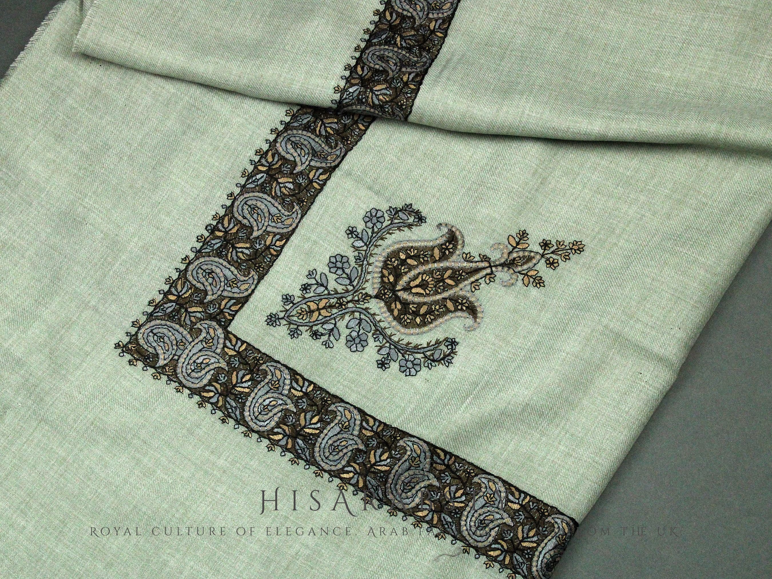 Rare Grey Authentic Yemeni Shemagh Embroidered Scarf Amazing Keffiyeh Imamah Turban Eid Outfit Islamic Attire Gift Ghutra Headwear AR101