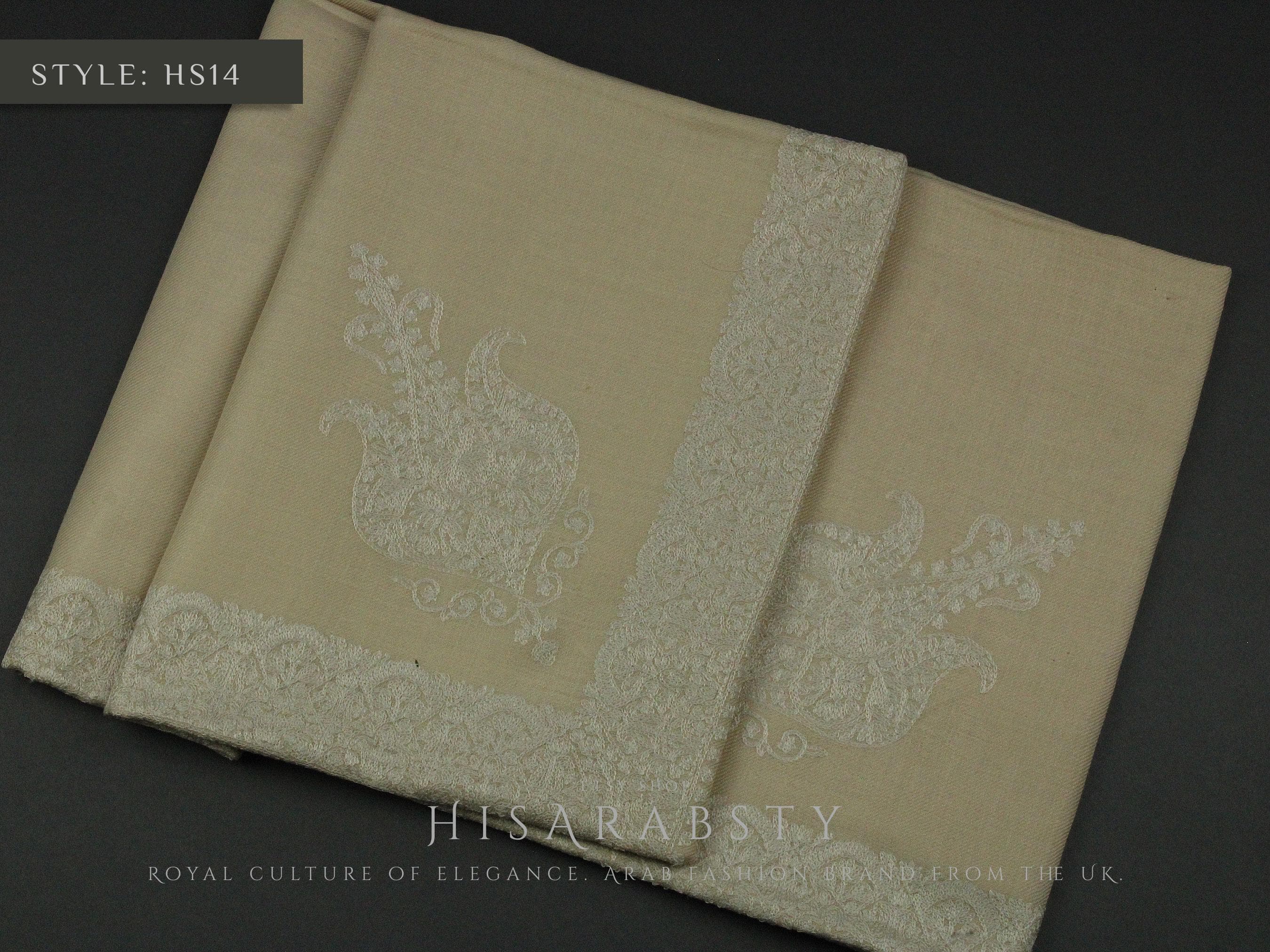 Rare Beige Authentic Yemeni Shemagh Embroidered Scarf Amazing Keffiyeh Imamah Turban Modest Outfit Islamic Attire Ghutra Headwear - image 3