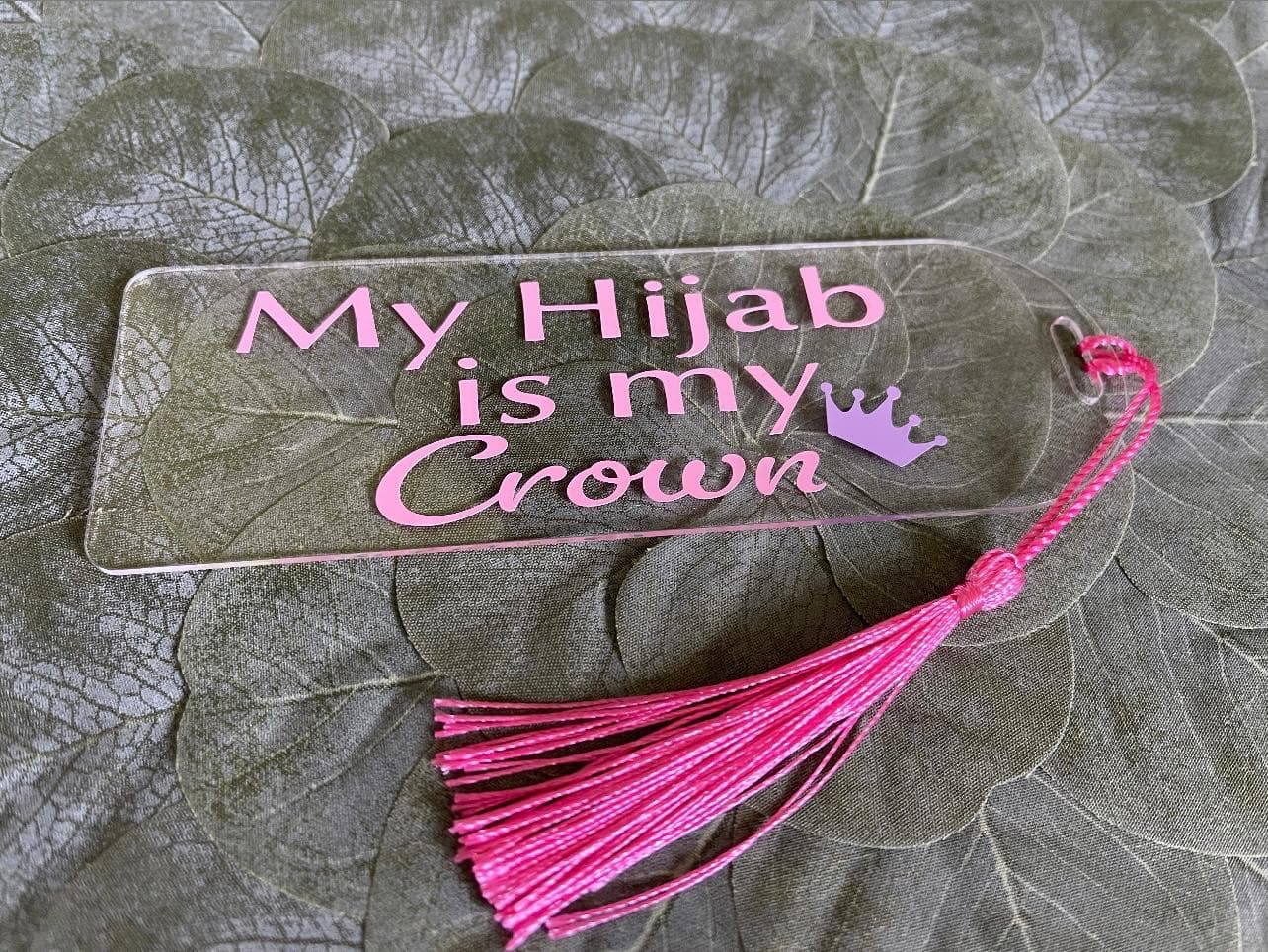 Hijabi Acrylic Bookmark | My Hijab Is My Crown Bookmark | Islamic Gift For Muslim Girls | Islamic Bookmark | Reading Accessory