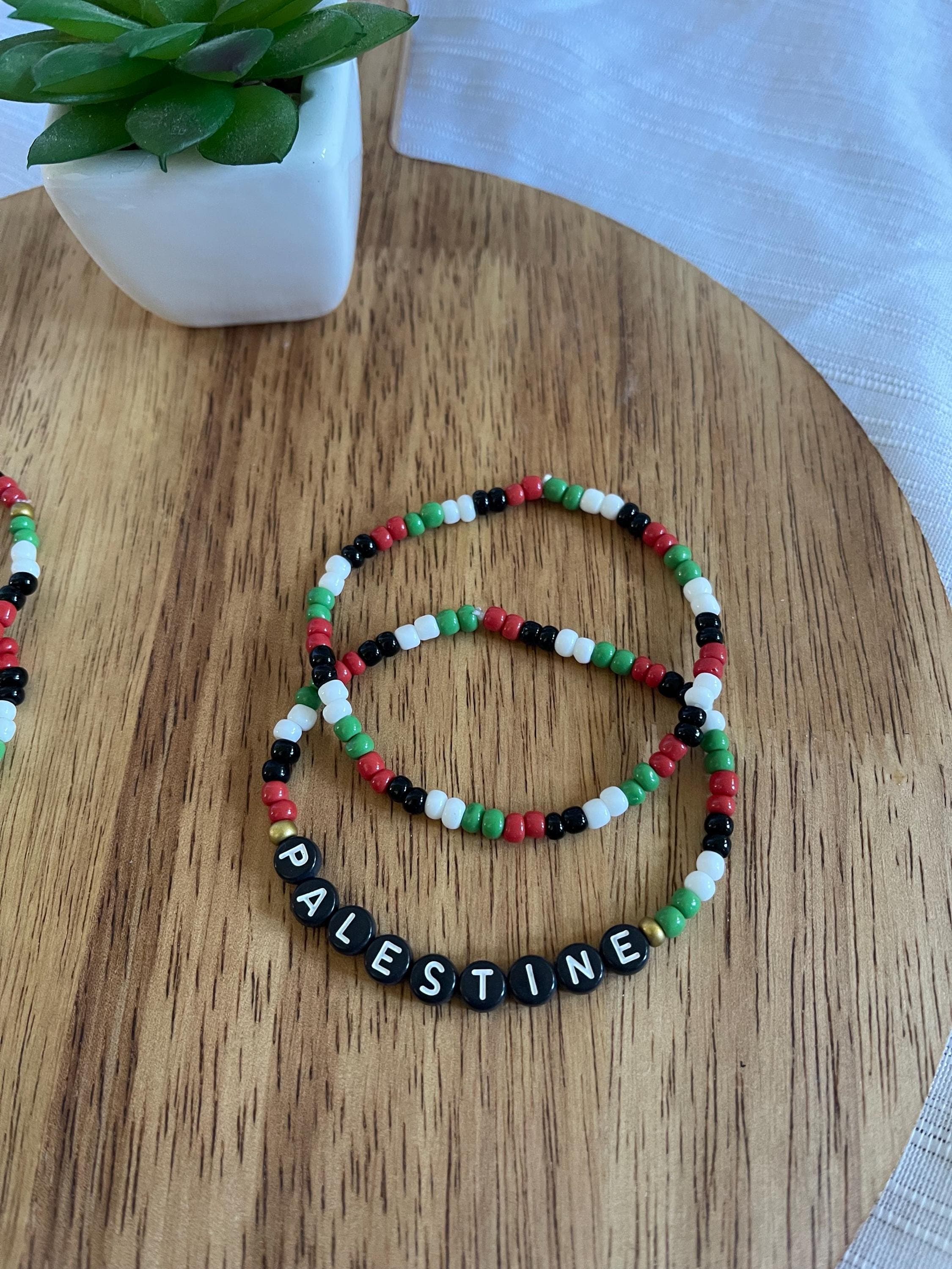 Palestine Beaded Bracelets | Palestinian Flag Bracelet | Palestine Word Bracelet | Palestine Gift