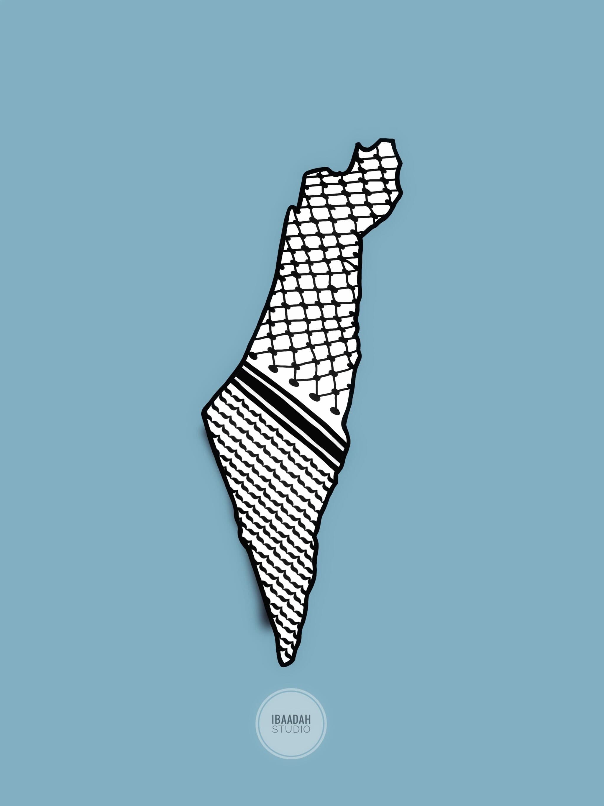 Palestine Map Sticker: Traditional Keffiyeh Pattern, Weatherproof Vinyl - image 5